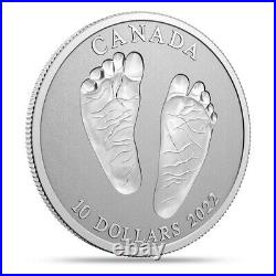 2022 CANADA $10 BABY FEET Welcome to the World. 9999 Pure Silver Coin Gift Box