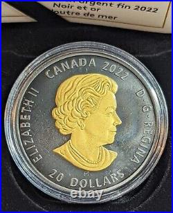 2022 Canada 1 oz Silver The Sea Otter Black Rhodium and Gold Coin Series