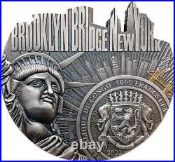 2022 Congo 5 oz Antiqued Silver World's Famous Bridges Brooklyn Bridge