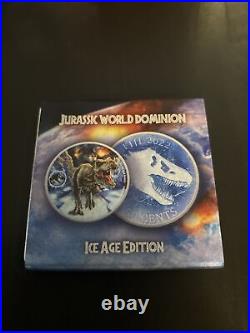 2022 Fiji Jurassic World Dominion Ice Age Edition 1 oz Silver Coin 299 Minted