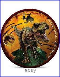 2022 Fiji Jurassic World Dominion Rampage Edition 1 oz Silver Ennobled Coin