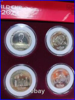 2022 Official authenti Qatar World Cup commemorative coin set 8 coins UNC