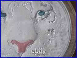 2022 White Tiger 5oz Silver $5 Coin. 3D High Relief Only 369 World Wide Stunning