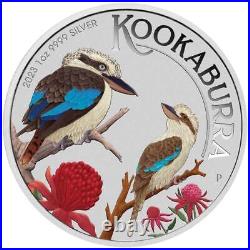 2023 Australia World Money Fair Kookaburra 1oz Silver Colorized Coin NGC MS 70