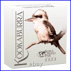 2023 Australia World Money Fair Kookaburra 1oz Silver Colorized Coin NGC MS 70