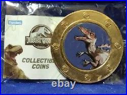 2023 Jurassic World Dominion SURPRISE COINS near Set x12 Frankford with book