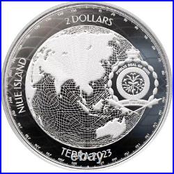 2023 Niue Burning Earth IV Global Warming 1 oz BU Silver Coin 2$. 100 mintage