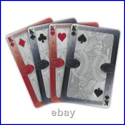 2024 4x1 Oz. 999 Fine Silver Samoa Playing Cards Antiqued Coin Set King Cards