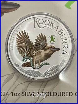 2024 Australia Kookaburra World Money Fair 1 oz Silver Colored Coin In Card