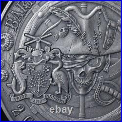 2024 Barbados Oxford Captains of Fortune 2 oz 999 Silver Antique HR Coin 2024 Barbados Oxford Captains of Fortune 2 oz 999 Silver Antique HR Coin