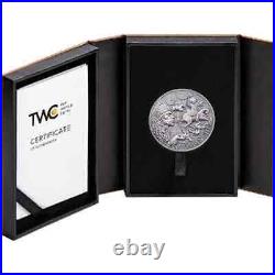 2024 Cameroon 2 oz Antiqued Silver Comanche Tribal Spirit with mintage of 1000