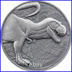 2024 Cameroon Lost World Tyrannosaurus Rex 2 oz Silver Antiqued Coin