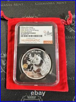 2024 China Official Mint Medal 1 oz Silver Ana World Money Fair NGC PF70 FDOI 2024 China Official Mint Medal 1 oz Silver Ana World Money Fair NGC PF70 FDOI