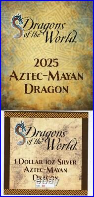 2025 Aztec Mayan Dragon 1 Oz Silver NGC MS70 Dragons of the World $1 Fiji JR024