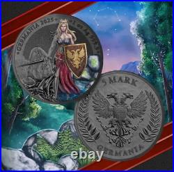 2025 Germania Mint World Money Fair (WMF) Black Silver UV Reveal 1oz Blisterpack