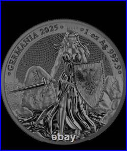 2025 Germania Mint World Money Fair (WMF) Black Silver UV Reveal 1oz Blisterpack