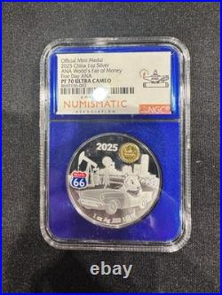 2025 Official Mint Medal 1 oz Silver ANA World Money Fair 1st Day ANA NGC PF70 2025 Official Mint Medal 1 oz Silver ANA World Money Fair 1st Day ANA NGC PF70