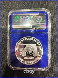 2025 Official Mint Medal 1 oz Silver ANA World Money Fair 1st Day ANA NGC PF70 2025 Official Mint Medal 1 oz Silver ANA World Money Fair 1st Day ANA NGC PF70