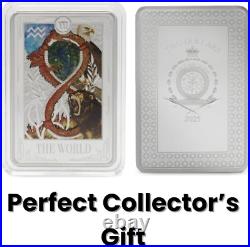 2025 Tarot XXI. The World 1oz Pure Silver Coin New Zealand Mint
