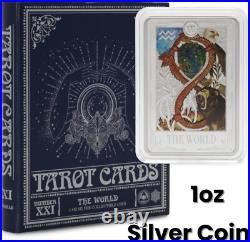 2025 Tarot XXI. The World 1oz Pure Silver Coin New Zealand Mint