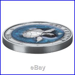 3 oz 2018 Barbados Underwater World Sea Turtle Silver Coin