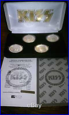 #471/1000 -KISS. 999 Silver Proof RARE Coin Set (Gold Select) World Tour 1996-97