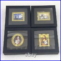 4pcs set Niue World famous painting jigsaw series silver&copper coin HOT