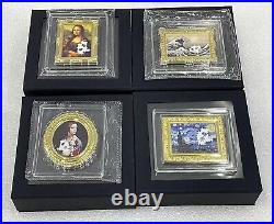 4pcs set Niue World famous painting jigsaw series silver&copper coin HOT