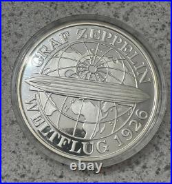 5 OZ 999 SILVER 5 Reichsmark Graf Zeppelin WORLD FLIGHT 1926 5 Unzen GERMAN Coin