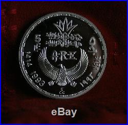 5 Pounds AH1414 1993 Egypt Silver World Coin KM746 Proof Menkaure Triad