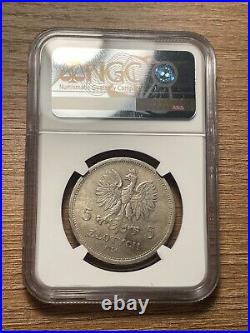 5 zloty 1928 K Poland Silver coin NGC AU details