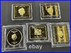 5pcs set Niue+Chad World famous painting jigsaw series silver&copper coin