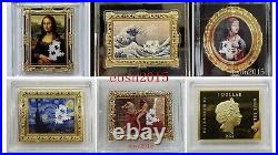 5pcs set Niue+Chad World famous painting jigsaw series silver&copper coin