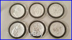 6 Silver 2oz Gargoyles of the World Silver Round Coins Notre Dame Dragon Bridge