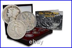 6 Stunning Silver Coins from WWI The Great War Collector's Box