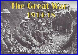 6 Stunning Silver Coins from WWI The Great War Collector's Box