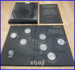 7 Wonders of the World 7 x 1 oz Silver Antique 7-Coin Set L. E. 177 COA #42 / 177