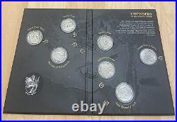 7 Wonders of the World 7 x 1 oz Silver Antique 7-Coin Set L. E. 177 COA #42 / 177