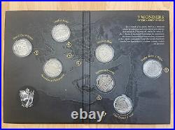 7 Wonders of the World 7 x 1 oz Silver Antique 7-Coin Set L. E. 177 COA #42 / 177