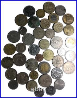 73pcs Silver/golden Coins Old Mixed Lot Foreign Worldwide Coins Collection