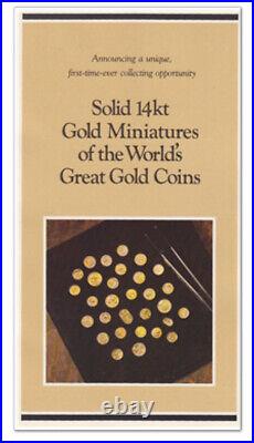 74 Gold & Silver Franklin Mint Miniatures of the World's Great Coins solid 14k