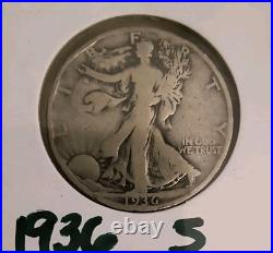 8 Rare Older Type 1935-1939 50c S/D mint Marks 8 Coins Total Tuff Finds! 8 Coins
