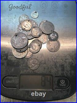 84 Grams 3 OZ TOTAL WEIGHT WORLD SILVER LOT HOLED UK France Italy 18 Coin Lot