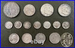 9 Silver Coin Collector Lot Of 11 And 4 Others 1800's-1900's/World War 2/Rare