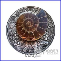AMMONITE World of Evolution 1 Oz Silver Coin 1000 Francs Burkina Faso 2016