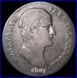 AN 12A 1803 Paris France Napoleon 5 Francs World Foreign. 900 Silver Crown Coin