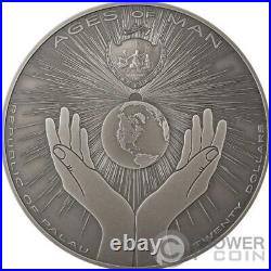 AZTEC FIVE SUNS Ages of Man Creation of World 3 Oz Silver Coin 20$ Palau 2021