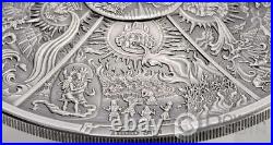 AZTEC FIVE SUNS Ages of Man Creation of World 3 Oz Silver Coin 20$ Palau 2021