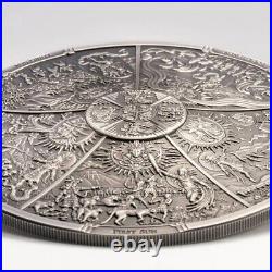 AZTEC FIVE SUNS Ages of Man Creation of World 3 Oz Silver Coin $20 Palau 2021