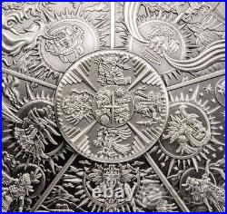 AZTEC FIVE SUNS Ages of Man Creation of World 3 Oz Silver Coin 20$ Palau 2021